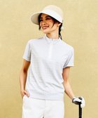 【23区 ゴルフ/NIJYUSANKU GOLF】の【WOMEN】【吸水速乾/UVケア】エレガントで新鮮なモノグラム柄 ハーフジップカットソー 一枚でコーデが華やかに◎ ライトグレー系5|ID: prp329100004426576 ipo3291000000033076807