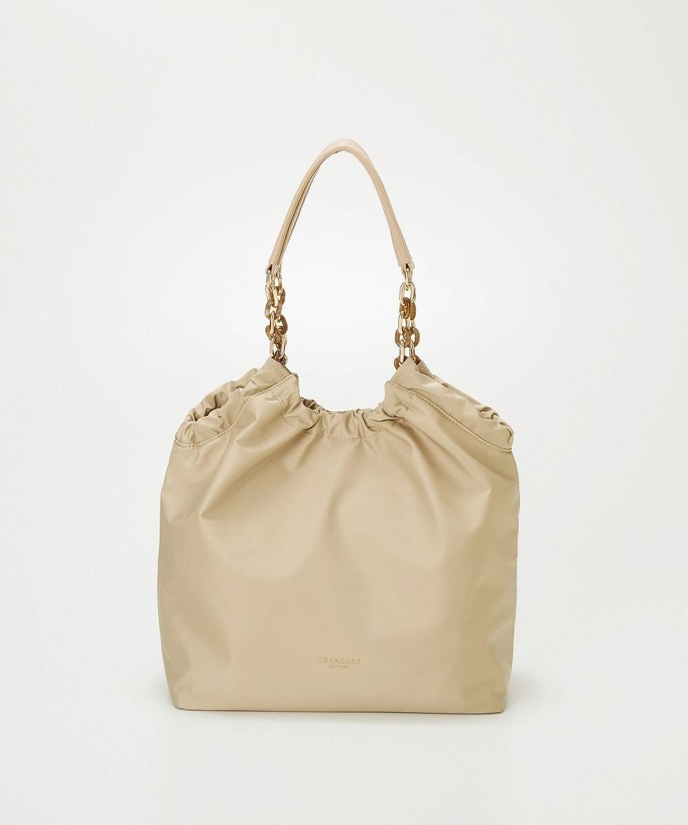 【トプカピ/TOPKAPI】の【TREASURE TOPKAPI】コンビチェーン ギャザー ナイロン トートバッグ インテリア・キッズ・メンズ・レディースファッション・服の通販 founy(ファニー) ファッション Fashion レディースファッション Fashion for Women バッグ Bags ギャザー Gathered, Ruffled コンビ Combo, Combination Style スマート Smart, Elegant チェーン Chain, Chain Strap ポケット Pocket, Pocket Detail エレガント 上品 Elegant 財布 Wallet, Purse ビジネス 仕事 通勤 Business / Work / Commuting ベージュ|ID: prp329100004426640 ipo3291000000033644352