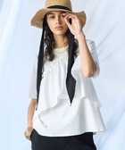 【23区/NIJYUSANKU】の【汗じみ防止/洗える】ランダムフリルジャージー ドッキング カットソー ホワイト系|ID: prp329100004426658 ipo3291000000032758019