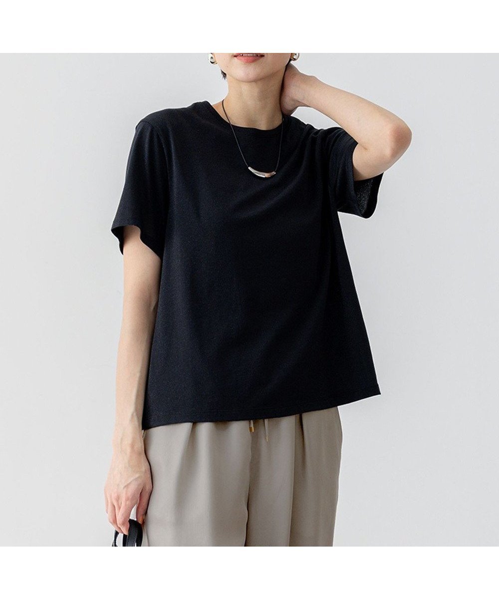 【23区/NIJYUSANKU】の【洗える】ラメジャージ TEE インテリア・キッズ・メンズ・レディースファッション・服の通販 founy(ファニー) ファッション Fashion レディースファッション Fashion for Women トップス・カットソー Cut & Sew Tops シャツ・ブラウス・オフィスカジュアル Elegant Blouses & Button-Ups ロングTシャツ・Tシャツ Longline T-Shirts & Tees カットソー・ベーシックTシャツ Cut-and-Sewn Tops / Stretch Tees & Basics インナー Innerwear 春 Spring 洗える Machine Washable カットソー Cut and Sewn Top クール Cool, Chic コンパクト Compact, Small Size シルバー Silver, Metallic Silver シンプル Simple, Minimal ジャケット Jacket, Outerwear ベーシック Basic, Essential S/S・春夏 SS, Spring/Summer, Warm Season 夏 Summer エレガント 上品 Elegant 2025年 2025 2025春夏・S/S Spring/Summer 2025 SS25 ブラック系|ID: prp329100004426661 ipo3291000000033712848