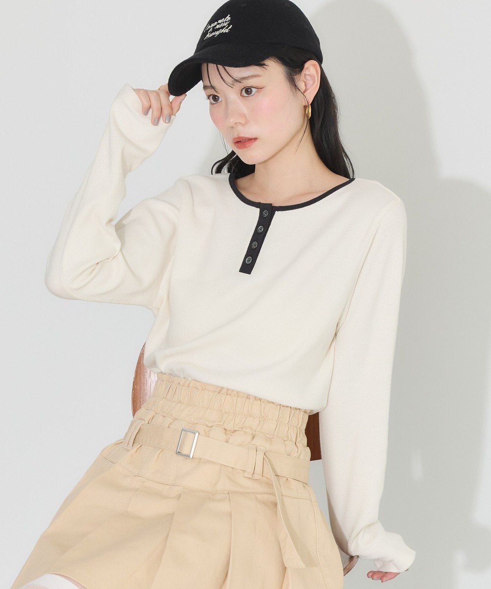 【アースミュージックアンドエコロジー/earth music&ecology】の2WAY釦リブプルオーバー 人気、トレンドファッション・服の通販 founy(ファニー) 　ファッション　Fashion　レディースファッション　Fashion for Women　トップス・カットソー　Cut & Sew Tops　シャツ・ブラウス・オフィスカジュアル　Elegant Blouses & Button-Ups　ロングTシャツ・Tシャツ　Longline T-Shirts & Tees　カジュアルプルオーバー・ニットトップス　Pullovers & Knit Tops / Casual Pullovers　カットソー・ベーシックTシャツ　Cut-and-Sewn Tops / Stretch Tees & Basics　おすすめ　Recommended / Our Picks　インナー　Innerwear　カットソー　Cut and Sewn Top　シンプル　Simple, Minimal　ポケット　Pocket, Pocket Detail　ラウンド　Round, Round Neck　夏　Summer　春　Spring　S/S・春夏　SS, Spring/Summer, Warm Season　 other-1|ID: prp329100004426666 ipo3291000000032721186
