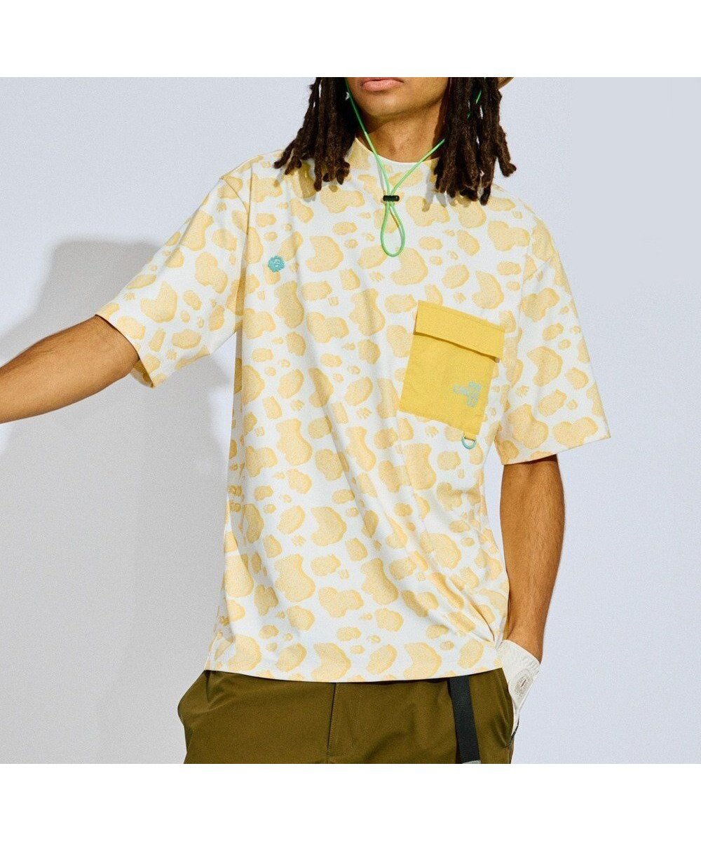【ピーダブリュサーキュラス/PW CIRCULUS / MEN】の【UV遮蔽率99.5% UVカット/速乾/ストレッチ】【MEN】アニマルドットポケットモックT インテリア・キッズ・メンズ・レディースファッション・服の通販 founy(ファニー) 　ファッション　Fashion　メンズファッション　MEN　トップス・カットソー　Tops/Tshirt/Men　シャツ　Shirts　アウトドア　Outdoor　アニマル　Animal　春　Spring　カットソー　Cut And Sew　軽量　Lightweight　ストレッチ　Stretch　人気　Popularity　プリント　Print　ポケット　Pocket　モックネック　Mock Neck　S/S・春夏　Ss・Spring/Summer　夏　Summer　ゴルフ　Golf　イエロー系5|ID: prp329100004427364 ipo3291000000032197310