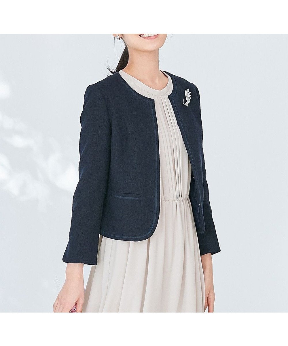 【エニィ スィス/any SiS】のミニライトボーダー ジャケット インテリア・キッズ・メンズ・レディースファッション・服の通販 founy(ファニー) 　ファッション　Fashion　レディースファッション　WOMEN　アウター　Coat Outerwear　ジャケット　Jackets　ノーカラージャケット　No Collar Leather Jackets　エレガント 上品　Elegant　シンプル　Simple　ジャケット　Jacket　スリット　Slit　セレモニー　Ceremony　ダウン　Down　ツイード　Tweed　ミックス　Mix　夏　Summer　S/S・春夏　Ss・Spring/Summer　A/W・秋冬　Aw・Autumn/Winter・Fw・Fall-Winter　ビジネス 仕事 通勤　Business　ネイビー|ID: prp329100004427584 ipo3291000000031969861