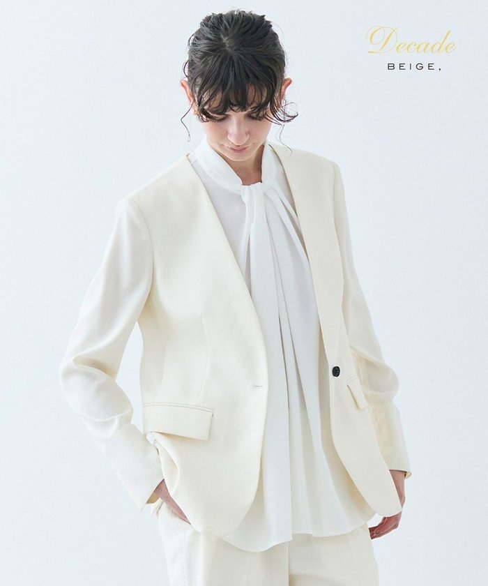 【ベイジ,/BEIGE,】の【洗える】CAROLE / リネンライクノーカラーハーフ丈ジャケット インテリア・キッズ・メンズ・レディースファッション・服の通販 founy(ファニー) https://founy.com/ ファッション Fashion レディースファッション WOMEN アウター Coat Outerwear ジャケット Jackets ノーカラージャケット No Collar Leather Jackets インナー Inner 春 Spring 洗える Washable カーディガン Cardigan ジャケット Jacket ストレッチ Stretch セットアップ Set Up デニム Denim 定番 Standard ベーシック Basic ボトム Bottom S/S・春夏 Ss・Spring/Summer 再入荷 Restock/Back In Stock/Re Arrival 夏 Summer エレガント 上品 Elegant ビジネス 仕事 通勤 Business |ID: prp329100004428084 ipo3291000000031642470