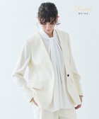 【ベイジ,/BEIGE,】の【洗える】CAROLE / リネンライクノーカラーハーフ丈ジャケット Ecru|ID: prp329100004428084 ipo3291000000031642472
