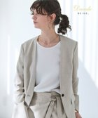 【ベイジ,/BEIGE,】の【洗える】CAROLE / リネンライクノーカラーハーフ丈ジャケット Sand|ID: prp329100004428084 ipo3291000000031642474