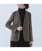 【ベイジ,/BEIGE,】の【洗える】CAROLE / リネンライクノーカラーハーフ丈ジャケット Mocha|ID: prp329100004428084 ipo3291000000031642476