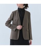 【ベイジ,/BEIGE,】の【洗える】CAROLE / リネンライクノーカラーハーフ丈ジャケット Mocha|ID: prp329100004428084 ipo3291000000032514101
