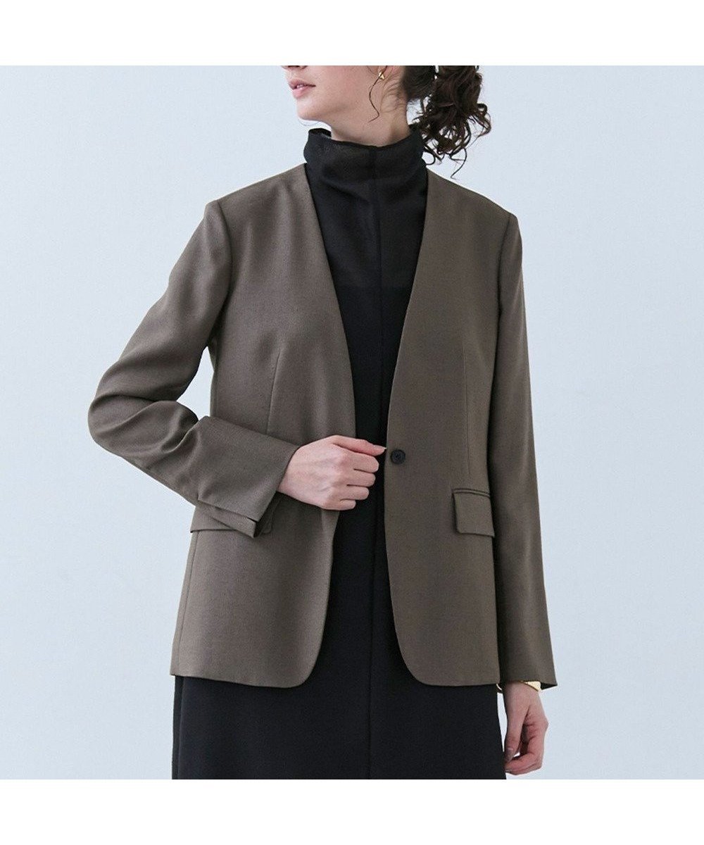 【ベイジ,/BEIGE,】の【洗える】CAROLE / リネンライクノーカラーハーフ丈ジャケット インテリア・キッズ・メンズ・レディースファッション・服の通販 founy(ファニー) 　ファッション　Fashion　レディースファッション　Ladies' Fashion Online　アウター　Coat Outerwear　ジャケット　Jackets　ノーカラージャケット　No Collar Leather Jackets　インナー　Inner　春　Spring　洗える　Washable　カーディガン　Cardigan　ジャケット　Jacket　ストレッチ　Stretch　セットアップ　Set Up　デニム　Denim　定番　Standard　ベーシック　Basic　ボトム　Bottom　S/S・春夏　Ss・Spring/Summer　夏　Summer　エレガント 上品　Elegant　ビジネス 仕事 通勤　Business　Mocha|ID: prp329100004428084 ipo3291000000032514101