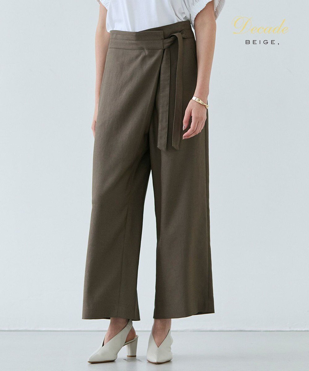 【ベイジ,/BEIGE,】の【洗える】CAROLE / リネンライクラップワイドパンツ インテリア・キッズ・メンズ・レディースファッション・服の通販 founy(ファニー) 　ファッション　Fashion　レディースファッション　WOMEN　パンツ　Pants　アシンメトリー　Asymmetry　春　Spring　洗える　Washable　ジャケット　Jacket　ストレッチ　Stretch　セットアップ　Set Up　ラップ　Wrap　ワイド　Wide　S/S・春夏　Ss・Spring/Summer　夏　Summer　エレガント 上品　Elegant　ビジネス 仕事 通勤　Business　Mocha|ID: prp329100004428092 ipo3291000000031928214