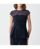 【アンクレイヴ/uncrave】の【防シワ・洗濯機洗い可】ウォッシャブルダブルクロス ビスチェブラウス(フレンチスリーブ) ネイビー|ID: prp329100004428124 ipo3291000000031148477