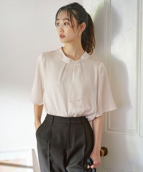 【エニィ スィス/any SiS】の【洗える】トロミサテンボウ ブラウス 人気、トレンドファッション・服の通販 founy(ファニー) ファッション Fashion レディースファッション Fashion for Women トップス・カットソー Cut & Sew Tops シャツ・ブラウス・オフィスカジュアル Elegant Blouses & Button-Ups クラシカル Classical, Vintage-Inspired サテン Satin, Glossy Fabric シンプル Simple, Minimal フレア Flare, Flared エレガント 上品 Elegant 夏 Summer 春 Spring S/S・春夏 SS, Spring/Summer, Warm Season 洗える Machine Washable |ID:prp329100004428843