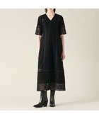 【グレース コンチネンタル/GRACE CONTINENTAL】のコンビレースVネックワンピース ブラック|ID: prp329100004428844 ipo3291000000032708124