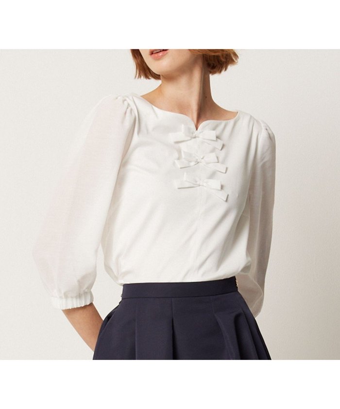 【トッカ/TOCCA】の【洗える】LITTLE BOW トップス インテリア・キッズ・メンズ・レディースファッション・服の通販 founy(ファニー) https://founy.com/ ファッション Fashion レディースファッション WOMEN トップス・カットソー Tops/Tshirt シャツ/ブラウス Shirts/Blouses ロング / Tシャツ T-Shirts カットソー Cut and Sewn 2024年 2024 2024春夏・S/S Ss,Spring/Summer,2024 カットソー Cut And Sew 夏 Summer 春 Spring S/S・春夏 Ss・Spring/Summer 洗える Washable |ID: prp329100004428869 ipo3291000000031930088