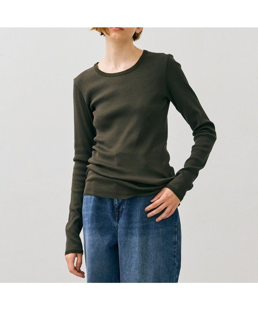 【ベイジ,/BEIGE,】の【BEIGE,ecru/WEB限定・洗える】RIB TOPS / コットンシルクロングスリーブトップス インテリア・キッズ・メンズ・レディースファッション・服の通販 founy(ファニー) 　ファッション　Fashion　レディースファッション　WOMEN　トップス・カットソー　Tops/Tshirt　シャツ/ブラウス　Shirts/Blouses　ロング / Tシャツ　T-Shirts　カットソー　Cut and Sewn　カットソー　Cut And Sew　夏　Summer　S/S・春夏　Ss・Spring/Summer　洗える　Washable　A/W・秋冬　Aw・Autumn/Winter・Fw・Fall-Winter　Khaki|ID: prp329100004428989 ipo3291000000031850354