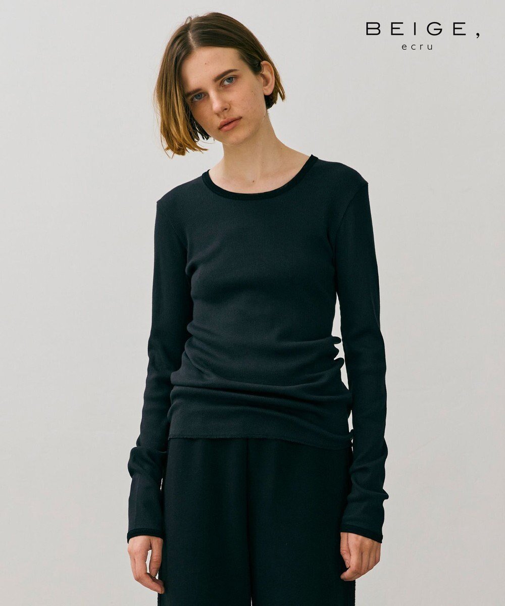 【ベイジ,/BEIGE,】の【BEIGE,ecru/WEB限定・洗える】RIB TOPS / コットンシルクロングスリーブトップス インテリア・キッズ・メンズ・レディースファッション・服の通販 founy(ファニー) 　ファッション　Fashion　レディースファッション　WOMEN　トップス・カットソー　Tops/Tshirt　シャツ/ブラウス　Shirts/Blouses　ロング / Tシャツ　T-Shirts　カットソー　Cut and Sewn　カットソー　Cut And Sew　夏　Summer　S/S・春夏　Ss・Spring/Summer　洗える　Washable　A/W・秋冬　Aw・Autumn/Winter・Fw・Fall-Winter　Stone|ID: prp329100004428989 ipo3291000000031850355