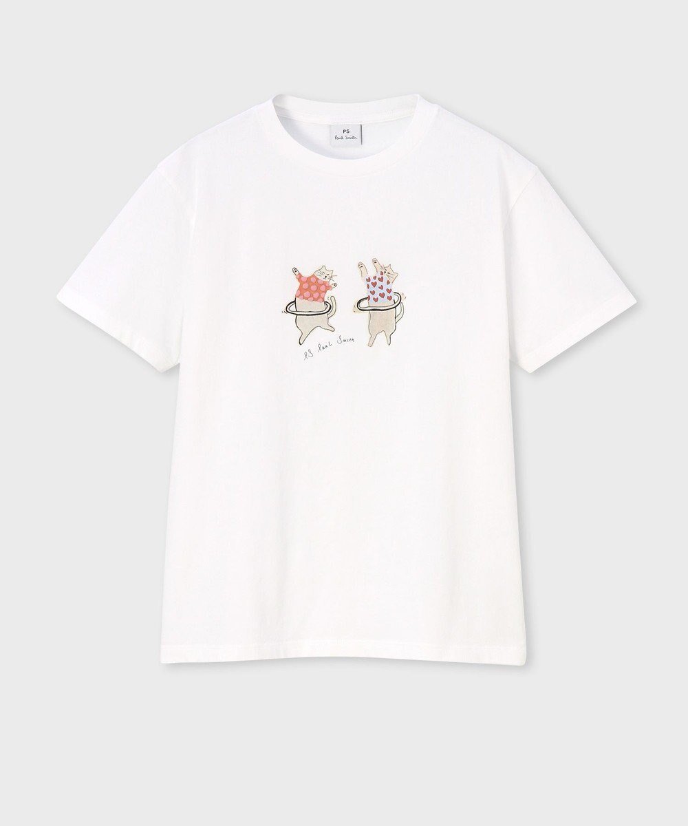 【ポール スミス/Paul Smith】のHoola Cats 半袖Tシャツ インテリア・キッズ・メンズ・レディースファッション・服の通販 founy(ファニー) 　ファッション　Fashion　レディースファッション　WOMEN　トップス・カットソー　Tops/Tshirt　シャツ/ブラウス　Shirts/Blouses　ロング / Tシャツ　T-Shirts　カットソー　Cut and Sewn　NEW・新作・新着・新入荷　New Arrivals　イラスト　Illustration　カットソー　Cut And Sew　フープ　Hoop　プリント　Print　ベーシック　Basic　エレガント 上品　Elegant　半袖　Short Sleeve　夏　Summer　S/S・春夏　Ss・Spring/Summer　猫　Cat　A/W・秋冬　Aw・Autumn/Winter・Fw・Fall-Winter　ホワイト|ID: prp329100004429757 ipo3291000000030936236