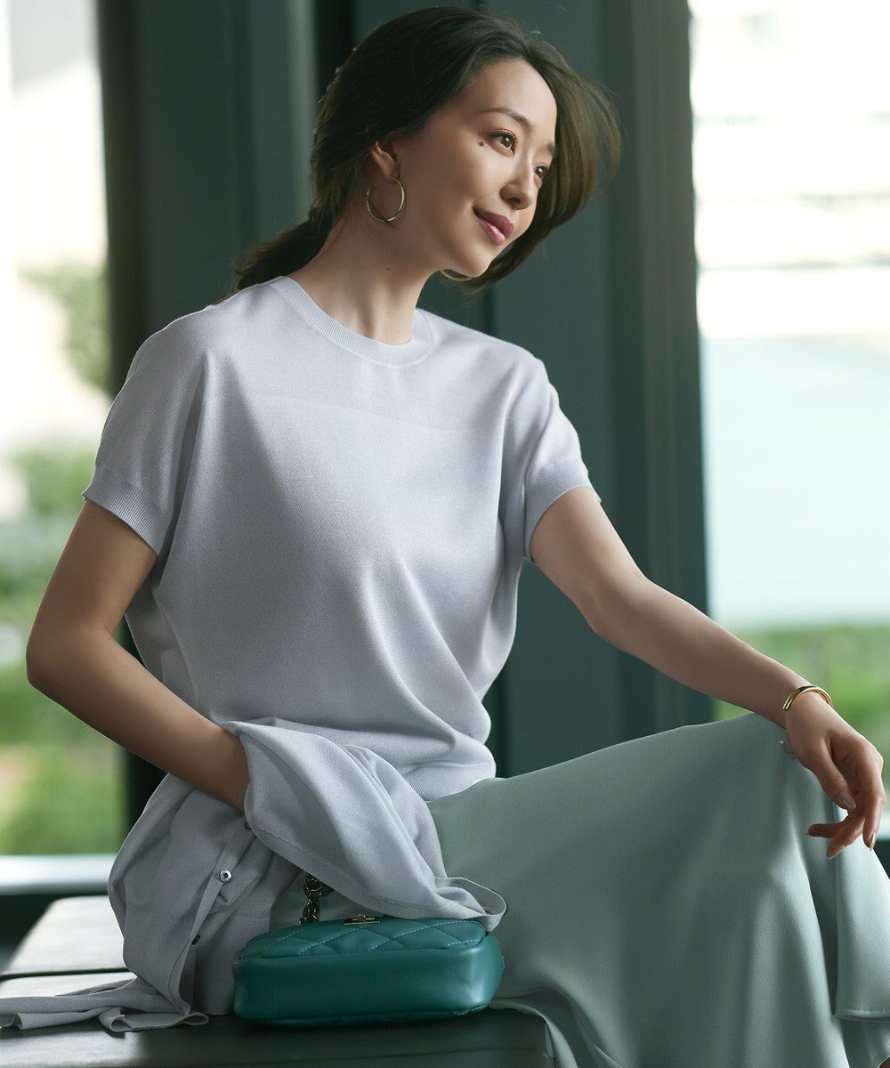 【23区/NIJYUSANKU】の【洗える】シャイニーシアー ドルマン ニット 人気、トレンドファッション・服の通販 founy(ファニー) 　ファッション　Fashion　レディースファッション　Fashion for Women　トップス・カットソー　Cut & Sew Tops　ニット　Knit Tops & Sweaters　春　Spring　洗える　Machine Washable　コンパクト　Compact, Small Size　シアー　Sheer, See-Through　シンプル　Simple, Minimal　セーター　Sweater, Knitwear　人気　Popular, Best Seller　フェミニン　Feminine, Girly　ベーシック　Basic, Essential　マニッシュ　Mannish, Boyish　ワイド　Wide, Wide Fit　S/S・春夏　SS, Spring/Summer, Warm Season　夏　Summer　旅行　Travel　2025年　2025　2025春夏・S/S　Spring/Summer 2025 SS25　 other-1|ID: prp329100004429799 ipo3291000000033397139