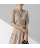 【23区/NIJYUSANKU】の【洗える】シャイニーシアー リブ ニット ベージュ系|ID: prp329100004429801 ipo3291000000033567526