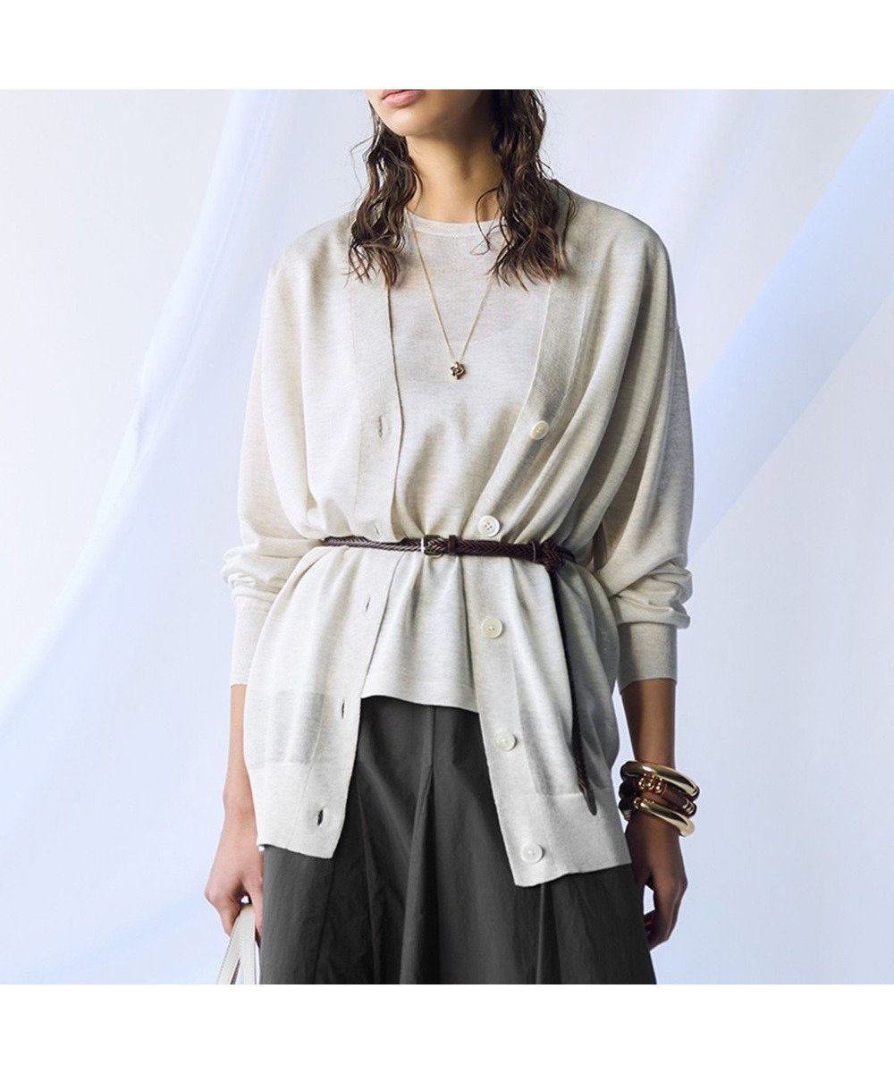 【23区/NIJYUSANKU】の【CanCam10月号掲載/CLASSY.10月号掲載】シャイニーシアー カーディガン インテリア・キッズ・メンズ・レディースファッション・服の通販 founy(ファニー) 　雑誌掲載アイテム　Magazine Picks & Fashion Features　ファッション雑誌　Fashion Magazines　キャンキャン　CanCam　クラッシィ　CLASSY.　ファッション　Fashion　レディースファッション　Fashion for Women　トップス・カットソー　Cut & Sew Tops　カーディガン・羽織り　Layered Style Cardigans　エレガント 上品　Elegant　春　Spring　カーディガン　Cardigan, Knitwear　コンパクト　Compact, Small Size　10月号　October Issue　雑誌　Magazine, Fashion Magazine　人気　Popular, Best Seller　ベーシック　Basic, Essential　S/S・春夏　SS, Spring/Summer, Warm Season　夏　Summer　旅行　Travel　2025年　2025　2025春夏・S/S　Spring/Summer 2025 SS25　アイボリー系|ID: prp329100004429803 ipo3291000000033584458