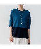 【23区/NIJYUSANKU】の【洗える】レーヨンポリエステルストレッチ ドルマン ニット ダークブルー×ネイビー|ID: prp329100004429807 ipo3291000000032758050