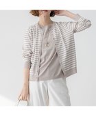 【23区/NIJYUSANKU】の【洗える】レーヨンポリエステルストレッチ カーディガン ベージュ×オフボーダー|ID:prp329100004429814