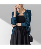 【23区/NIJYUSANKU】の【洗える】レーヨンポリエステルストレッチ カーディガン ダークブルー×ブラックボーダー|ID:prp329100004429814