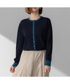 【23区/NIJYUSANKU】の【洗える】レーヨンポリエステルストレッチ カーディガン ネイビー×ダークブルー|ID:prp329100004429814