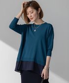 【23区/NIJYUSANKU】の【洗える】レーヨンポリエステルストレッチ シャツコンビ ニット ダークブルー系|ID:prp329100004429818
