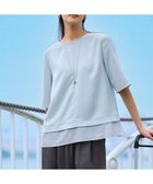 【23区/NIJYUSANKU】の【吸水速乾/UVカット/接触冷感】ストレッチジョーゼット シアーコンビ カットソー スカイブルー系|ID: prp329100004429826 ipo3291000000032605955