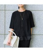 【23区/NIJYUSANKU】の【吸水速乾/UVカット/接触冷感】ストレッチジョーゼット シアーコンビ カットソー ブラック系|ID: prp329100004429826 ipo3291000000032622934