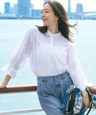 【23区/NIJYUSANKU】の【洗える】カラミ ストライプ 切り替え ブラウス ホワイト系|ID: prp329100004429839 ipo3291000000033582473