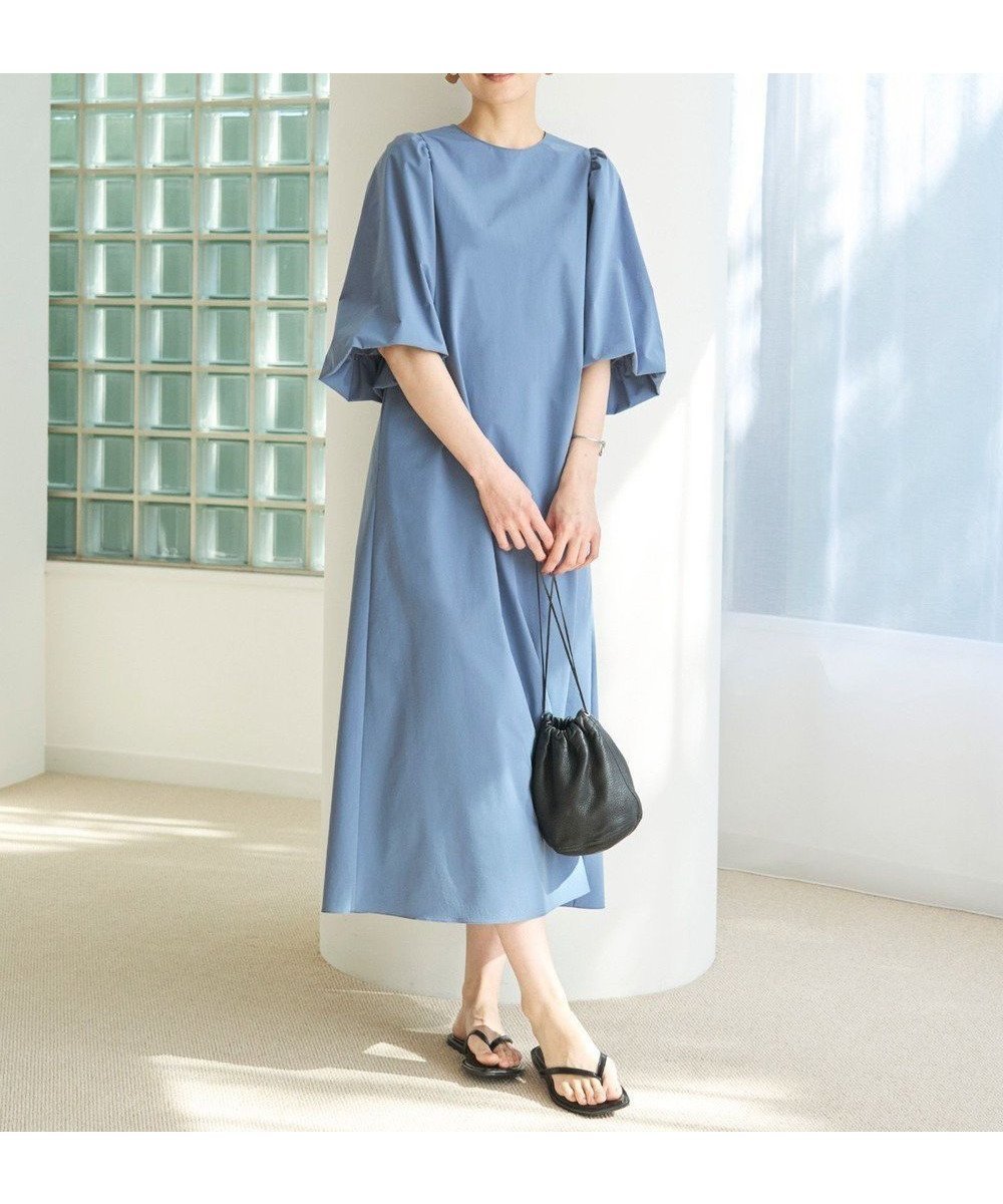 【アンフィーロ 自由区/UNFILO】の【UVケア/撥水】FINE MOVE ボリュームスリーブ ワンピース インテリア・キッズ・メンズ・レディースファッション・服の通販 founy(ファニー)  ファッション Fashion レディースファッション Fashion for Women ワンピース Dresses 春 Spring 洗える Machine Washable 軽量 Lightweight, Ultra Light ストレッチ Stretch, Stretchy Fabric スリーブ Sleeve, Long Sleeve / Short Sleeve タフタ Taffeta, Structured Fabric ペチコート Petticoat, Underskirt S/S・春夏 SS, Spring/Summer, Warm Season 夏 Summer ダルブルー|ID: prp329100004429880 ipo3291000000034295835