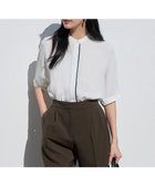 【アイシービー/iCB】の【人気のため新色追加・接触冷感・UVケア・速乾・洗える】BackSatinAmunzen 5分袖バンドカラーブラウス オフホワイト系|ID: prp329100004429886 ipo3291000000031017337