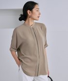 【アイシービー/iCB】の【人気のため新色追加・接触冷感・UVケア・速乾・洗える】BackSatinAmunzen 5分袖バンドカラーブラウス クリームブラウン系|ID: prp329100004429886 ipo3291000000031708864