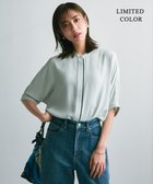 【アイシービー/iCB】の【人気のため新色追加・接触冷感・UVケア・速乾・洗える】BackSatinAmunzen 5分袖バンドカラーブラウス アッシュブルー系[WEB限定]|ID: prp329100004429886 ipo3291000000031723993