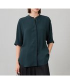 【アイシービー/iCB】の【人気のため新色追加・接触冷感・UVケア・速乾・洗える】BackSatinAmunzen 5分袖バンドカラーブラウス ディープパイン系|ID: prp329100004429886 ipo3291000000032572996