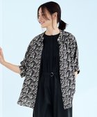 【アイシービー/iCB】の【人気のため新色追加・接触冷感・UVケア・速乾・洗える】BackSatinAmunzen 5分袖バンドカラーブラウス チャコール×トープ柄系|ID: prp329100004429886 ipo3291000000032710939