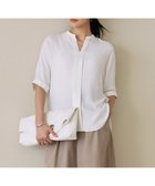 【アイシービー/iCB】の【人気のため新色追加・WEB限定・接触冷感・UVケア・速乾・洗える】BackSatinAmunzen 5分袖キーネックブラウス オフホワイト系|ID: prp329100004429890 ipo3291000000031708877