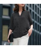 【アイシービー/iCB】の【人気のため新色追加・WEB限定・接触冷感・UVケア・速乾・洗える】BackSatinAmunzen 5分袖キーネックブラウス 人気、トレンドファッション・服の通販 founy(ファニー) ファッション Fashion レディースファッション Fashion for Women トップス・カットソー Cut & Sew Tops シャツ・ブラウス・オフィスカジュアル Elegant Blouses & Button-Ups 春 Spring 洗える Machine Washable サテン Satin, Glossy Fabric ジャケット Jacket, Outerwear 人気 Popular, Best Seller ハイネック High Neck, Mock Neck プリント Print, Printed Pattern ワーク Workwear, Utility Style S/S・春夏 SS, Spring/Summer, Warm Season 夏 Summer エレガント 上品 Elegant 2025年 2025 2025春夏・S/S Spring/Summer 2025 SS25 thumbnail ブラックドット系|ID: prp329100004429890 ipo3291000000033433204