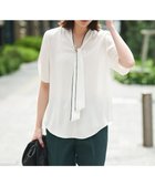 【アイシービー/iCB】の【人気のため新色追加・接触冷感・UVケア・洗える】BackSatinAmunzen 5分袖配色ボウタイブラウス オフホワイト系|ID: prp329100004429894 ipo3291000000032605349