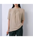 【アイシービー/iCB】の【接触冷感・UVケア・速乾・洗える】BackSatinAmunzen 5分袖ハイネックブラウス クリームブラウン系|ID: prp329100004429896 ipo3291000000032224905