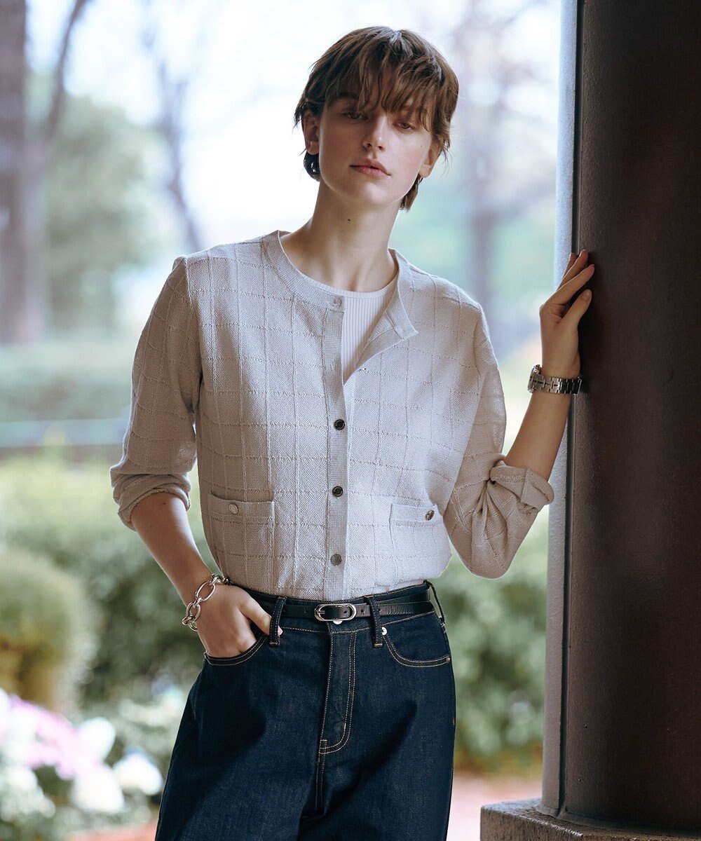 【ジェイ プレス/J.PRESS】の【洗える】WINDY JACKET ニット ジャケット インテリア・キッズ・メンズ・レディースファッション・服の通販 founy(ファニー) 　ファッション　Fashion　レディースファッション　Fashion for Women　アウター　Coat / Outerwear Collection　レディースジャケット・軽アウター　Jackets　おすすめ　Recommended / Our Picks　インナー　Innerwear　クラシカル　Classical, Vintage-Inspired　ジャケット　Jacket, Outerwear　セーター　Sweater, Knitwear　フランス　France, French　夏　Summer　春　Spring　S/S・春夏　SS, Spring/Summer, Warm Season　洗える　Machine Washable　秋　Autumn　長袖　Long Sleeve, Full Sleeve　グレージュ系|ID: prp329100004429917 ipo3291000000034296015