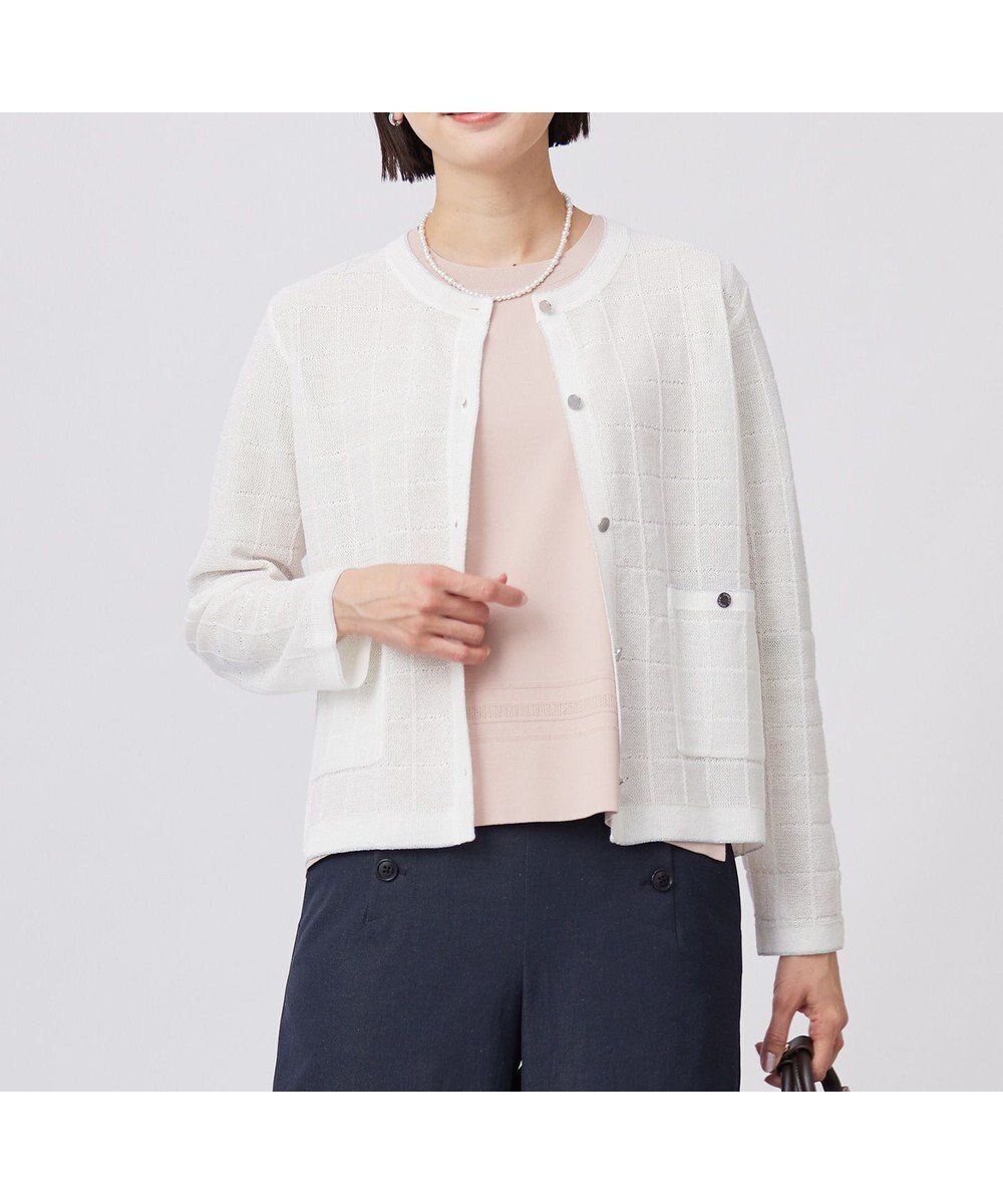 【ジェイ プレス/J.PRESS】の【洗える】WINDY JACKET ニット ジャケット インテリア・キッズ・メンズ・レディースファッション・服の通販 founy(ファニー) 　ファッション　Fashion　レディースファッション　Fashion for Women　アウター　Coat / Outerwear Collection　レディースジャケット・軽アウター　Jackets　おすすめ　Recommended / Our Picks　インナー　Innerwear　クラシカル　Classical, Vintage-Inspired　ジャケット　Jacket, Outerwear　セーター　Sweater, Knitwear　フランス　France, French　夏　Summer　春　Spring　S/S・春夏　SS, Spring/Summer, Warm Season　洗える　Machine Washable　秋　Autumn　長袖　Long Sleeve, Full Sleeve　オフ系|ID: prp329100004429917 ipo3291000000034296017