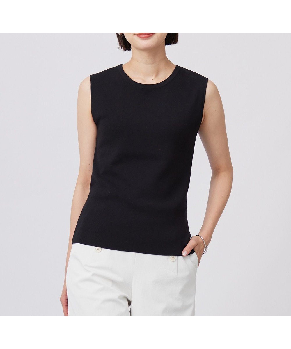 【ジェイ プレス/J.PRESS】の【WEB限定カラーあり・洗える】FINE SLEEVELESS ニット タンクトップ インテリア・キッズ・メンズ・レディースファッション・服の通販 founy(ファニー) 　ファッション　Fashion　レディースファッション　Fashion for Women　トップス・カットソー　Cut & Sew Tops　ニット　Knit Tops & Sweaters　インナー　Innerwear　カーディガン　Cardigan, Knitwear　ジャケット　Jacket, Outerwear　タンク　Tank Top, Sleeveless Top　エレガント 上品　Elegant　夏　Summer　春　Spring　S/S・春夏　SS, Spring/Summer, Warm Season　洗える　Machine Washable　ブラック系|ID: prp329100004429919 ipo3291000000032647750