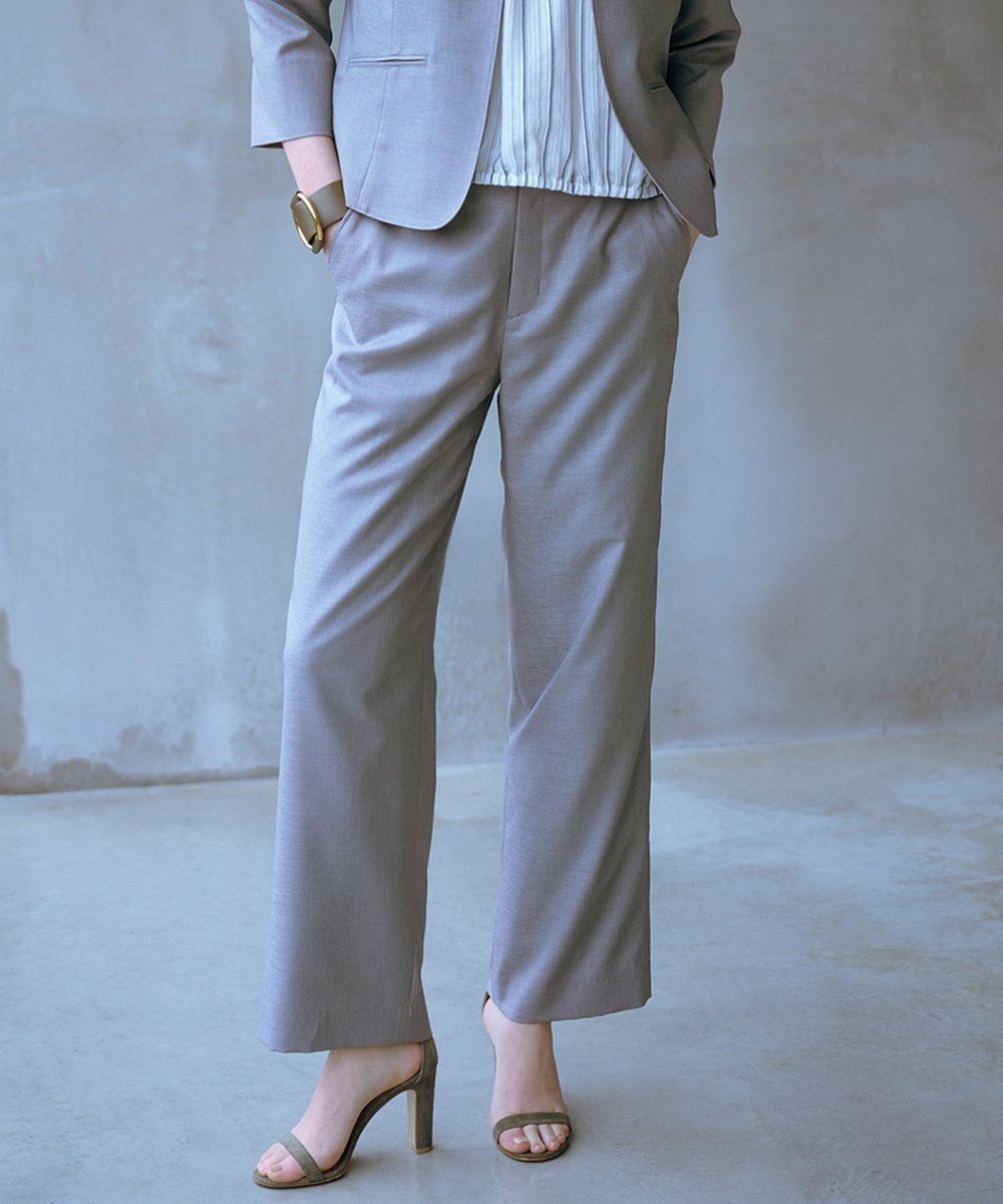 【ジェイ プレス/J.PRESS】の【セットアップ対応・洗える・UV加工・吸水速乾】OXIJEWELストレッチ ストレート パンツ インテリア・キッズ・メンズ・レディースファッション・服の通販 founy(ファニー) 　ファッション　Fashion　レディースファッション　Fashion for Women　セットアップ　Matching Sets　レディースパンツ・ボトムス　Pants & Trousers / Bottoms　ウォッシャブル　Machine Washable　春　Spring　洗える　Machine Washable　吸水　Absorbent, Quick-Dry　シンプル　Simple, Minimal　ストレッチ　Stretch, Stretchy Fabric　ストレート　Straight, Straight Cut　セットアップ　Set-Up, Coordinated Outfit　ドレープ　Drape, Draping Fabric　メランジ　Melange, Mixed Yarn　S/S・春夏　SS, Spring/Summer, Warm Season　夏　Summer　ビジネス 仕事 通勤　Business / Work / Commuting　グレー系|ID: prp329100004429933 ipo3291000000033440534