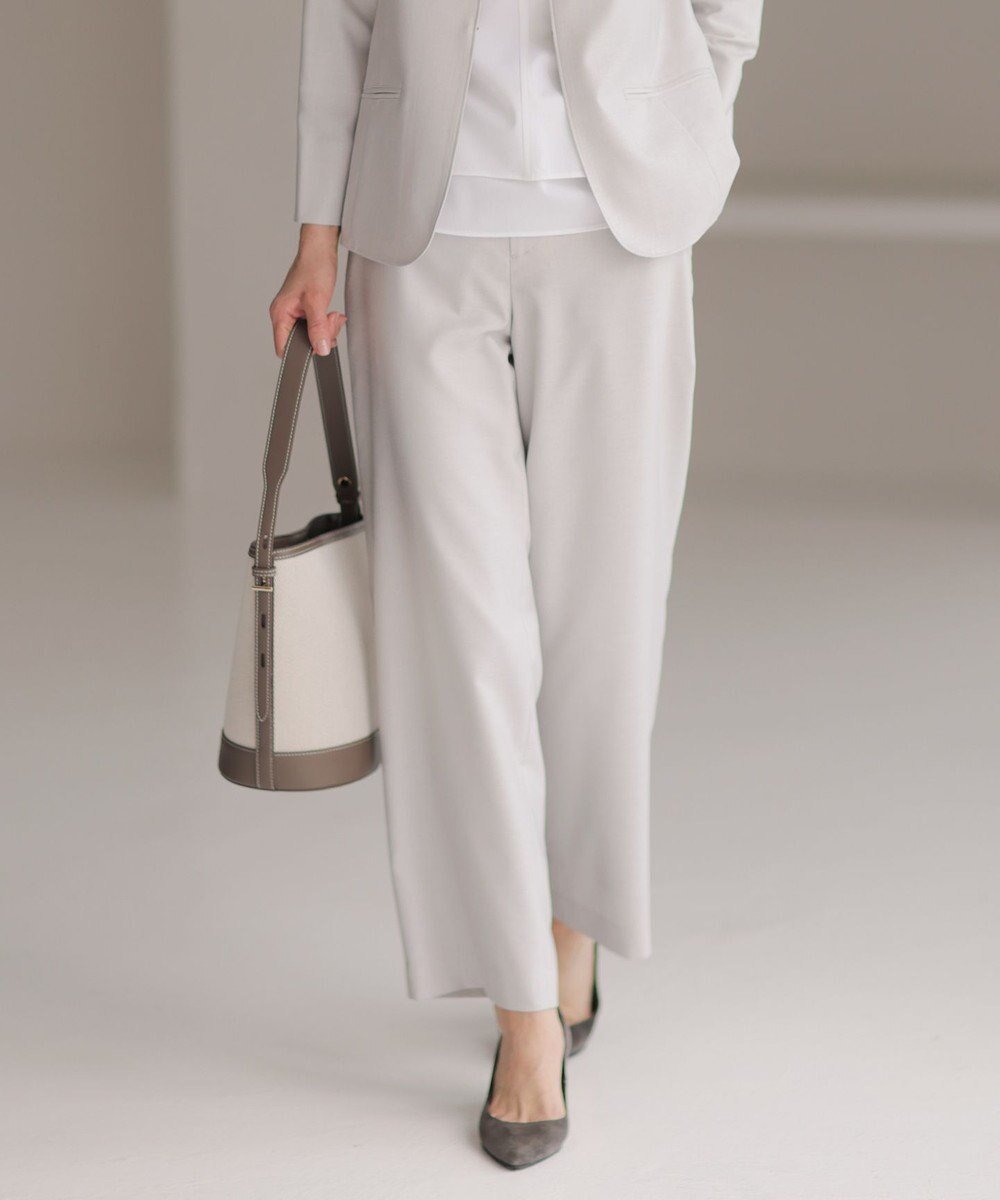 【ジェイ プレス/J.PRESS】の【セットアップ対応・洗える・UV加工・吸水速乾】OXIJEWELストレッチ ストレート パンツ インテリア・キッズ・メンズ・レディースファッション・服の通販 founy(ファニー) 　ファッション　Fashion　レディースファッション　Fashion for Women　セットアップ　Matching Sets　レディースパンツ・ボトムス　Pants & Trousers / Bottoms　ウォッシャブル　Machine Washable　春　Spring　洗える　Machine Washable　吸水　Absorbent, Quick-Dry　シンプル　Simple, Minimal　ストレッチ　Stretch, Stretchy Fabric　ストレート　Straight, Straight Cut　セットアップ　Set-Up, Coordinated Outfit　ドレープ　Drape, Draping Fabric　メランジ　Melange, Mixed Yarn　S/S・春夏　SS, Spring/Summer, Warm Season　夏　Summer　ビジネス 仕事 通勤　Business / Work / Commuting　ライトグレー系|ID: prp329100004429933 ipo3291000000034295809