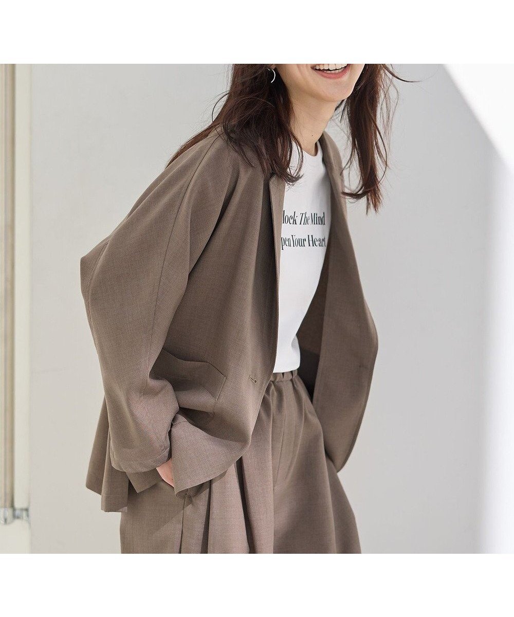 【エニー/ANY】のテックリネンドルマンジャケット インテリア・キッズ・メンズ・レディースファッション・服の通販 founy(ファニー) 　ファッション　Fashion　レディースファッション　Fashion for Women　アウター　Coat / Outerwear Collection　レディースジャケット・軽アウター　Jackets　テーラードジャケット / 通勤・きれいめスタイル　Tailored Jackets & Blazers　おすすめ　Recommended / Our Picks　ジャケット　Jacket, Outerwear　デニム　Denim, Jeans Material　リネン　Linen, Linen Fabric　ロング　Long, Long-Length　夏　Summer　春　Spring　S/S・春夏　SS, Spring/Summer, Warm Season　秋　Autumn　モカ|ID: prp329100004429957 ipo3291000000035629192