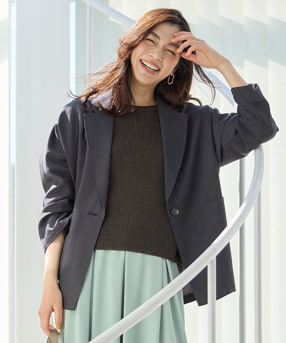 【エニー/ANY】のテックリネンドルマンジャケット インテリア・キッズ・メンズ・レディースファッション・服の通販 founy(ファニー) 　ファッション　Fashion　レディースファッション　Fashion for Women　アウター　Coat / Outerwear Collection　レディースジャケット・軽アウター　Jackets　テーラードジャケット / 通勤・きれいめスタイル　Tailored Jackets & Blazers　おすすめ　Recommended / Our Picks　ジャケット　Jacket, Outerwear　デニム　Denim, Jeans Material　リネン　Linen, Linen Fabric　ロング　Long, Long-Length　夏　Summer　春　Spring　S/S・春夏　SS, Spring/Summer, Warm Season　秋　Autumn　チャコール|ID: prp329100004429957 ipo3291000000035629194