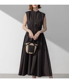 【23区/NIJYUSANKU】の【洗える/撥水加工】ナイロンコットンタフタ ウエストシャーリング ワンピース ダークブラウン系|ID:prp329100004429975